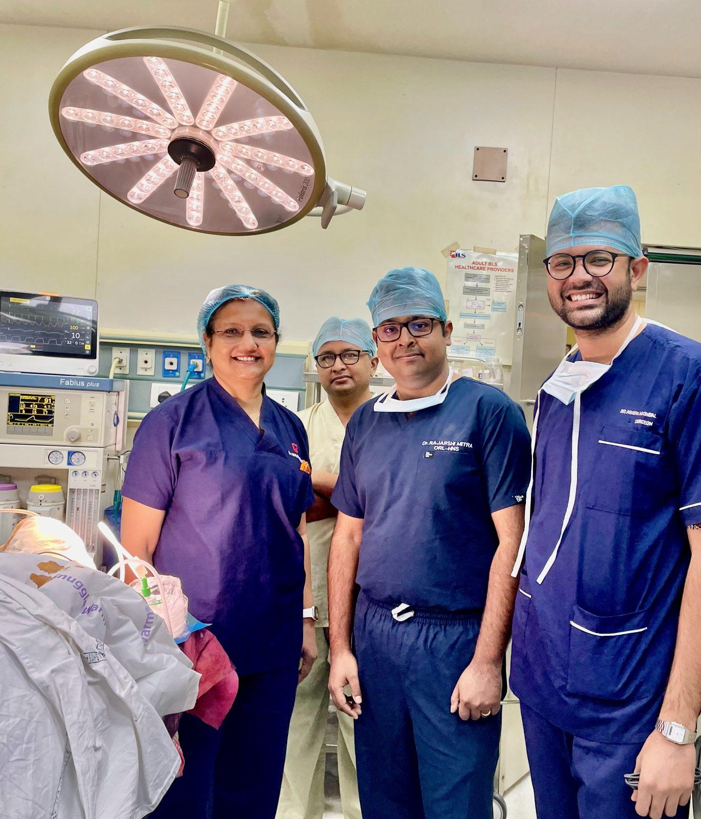 Dr. Rajarshi Mitra and the Krancer surgical team in the operating theatre