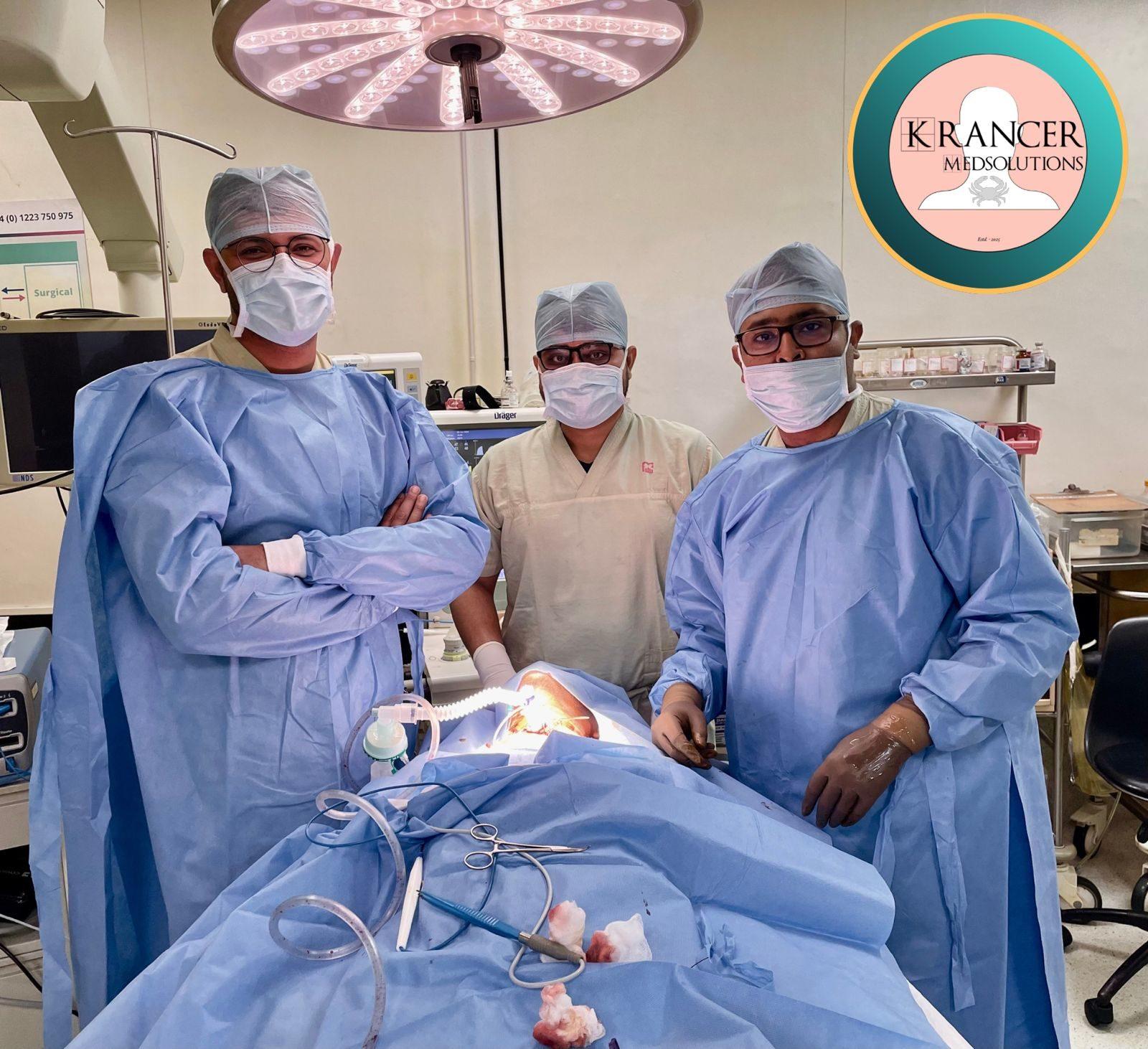 The Krancer surgical team performing a procedure in the operating theatre